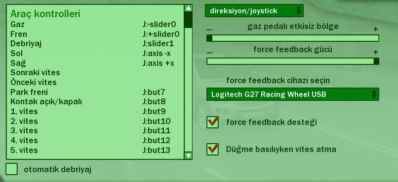 City Car joystick ayarları